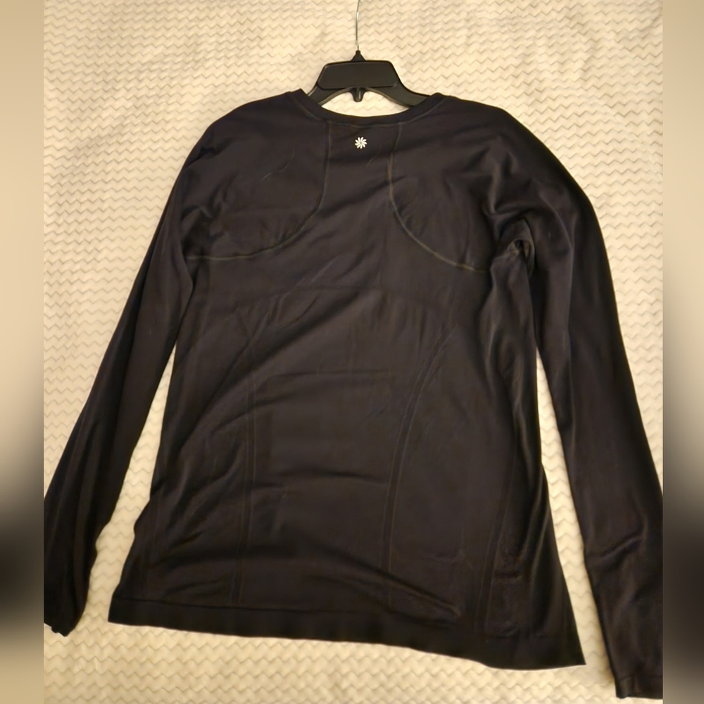 Athleta Womens Momentum seamless top, fitted, XL, Black